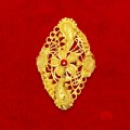Traditional Gold Floral Designer Ring with Red Stone Traditional Gold Floral Designer Ring with Red Stone
