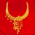 Traditional 22K Gold Floral Designer Necklace